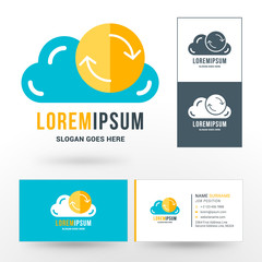 Vector Logo Template. Cloud Icon with Update Symbol. Logo for Cloud Storage Service