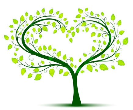 Green love tree