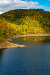 Autumn view of Pilchowickie Lake, Poland