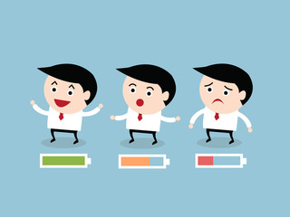 Businessman with battery, vector, eps10