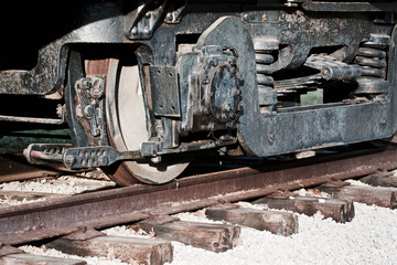 Fototapeta na wymiar Beautiful background with the old train wheels