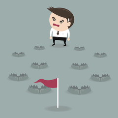 Path to the success filled with trap, flat design, vector, eps10