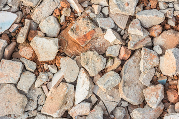 Chopped asphalt piled a bunch of different pieces