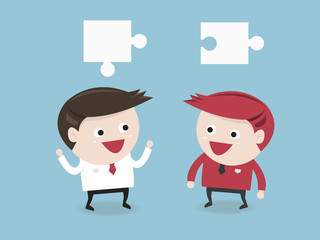 businessman with jigsaw