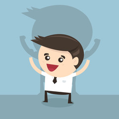 Businessman a shadow of an athlete