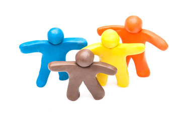 Crowd group of colourful plasticine