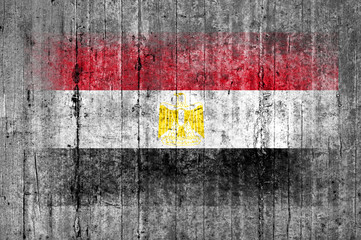 Egypt flag painted on background texture gray concrete