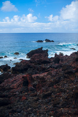 Easter Island rocky coast.