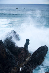 Easter Island rocky coast.