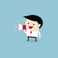 businessman with a megaphone, Business concept, vector