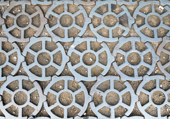 metallic pattern on cobbled street