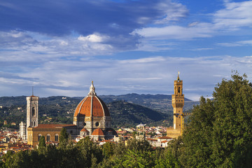 Fototapeta na wymiar Florence view from the garden of Boboli
