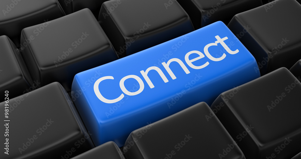 Poster connect key concept. image with clipping path