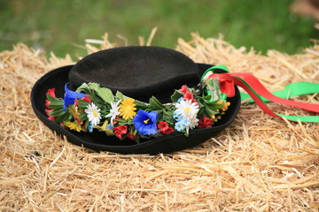 Traditional retro swiss folklore hat