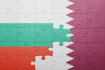 puzzle with the national flag of bulgaria and qatar