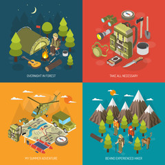 Hiking And Camping Design Concept 