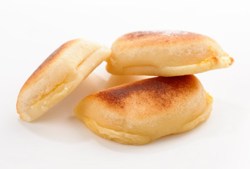 Portions of nougat marzipan