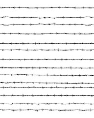 Black silhouette of the barbed wire