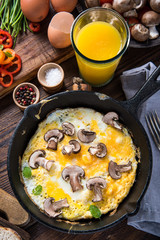 Healthy and classic brunch, simple scrambeld eggs
