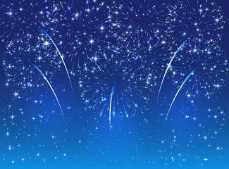 Firework on blue sky