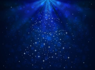 Obraz premium Blue shiny background with stars