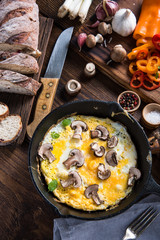 Healthy and classic brunch, simple scrambeld eggs