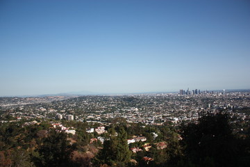 Downtown Los Angeles view from Griffith Park, USA