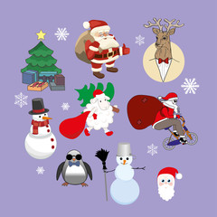 vector set of Christmas characters