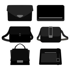 Set of six trendy women's bags. Vector illustration