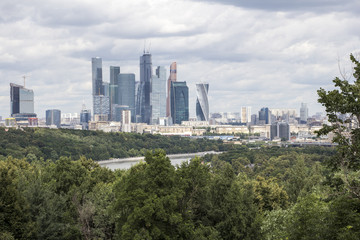 view of skyscrapers Moscow City. Russia