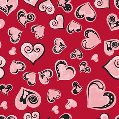 Fun seamless vintage love heart background in pretty colors. Great for baby announcement, Valentines Day, Mothers Day, Easter, wedding, scrapbook, gift wrapping paper, textiles