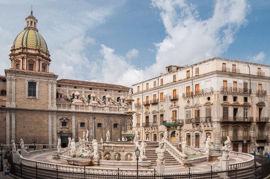 Piazza Pretoria is one of the Central squares of Palermo, Italy.