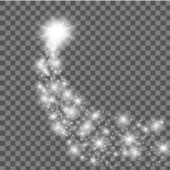 A bright comet with . Falling Star. Glow light effect. Vector illustration © roman11998866