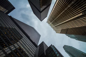 Zelfklevend Fotobehang Toronto Canadees Toronto stad geweldig wolkenkrabbers perspectief