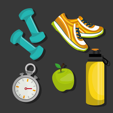 Fitness healthy lifestyle graphic design