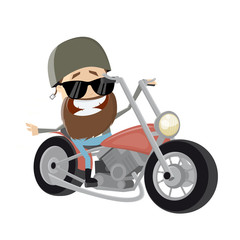 Obraz premium motorradfahrer cartoon lustig