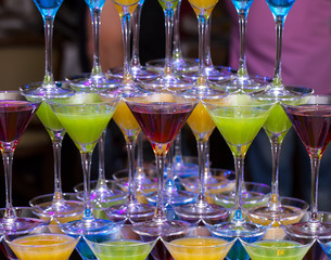 bright colored cocktail with juice and alcohol