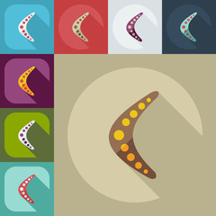 Flat modern design with shadow icons boomerang