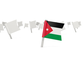 Square pin with flag of jordan