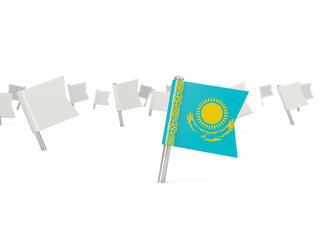 Square pin with flag of kazakhstan