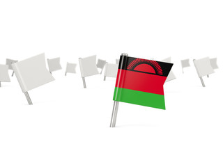 Square pin with flag of malawi