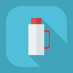 Flat modern design with shadow icons thermos