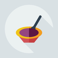 Flat modern design with shadow icons baby porridge