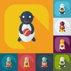 Flat modern design with shadow icons children