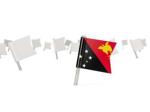 Square pin with flag of papua new guinea