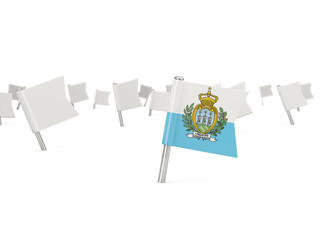 Square pin with flag of san marino