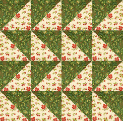 Green and red Quilt Design