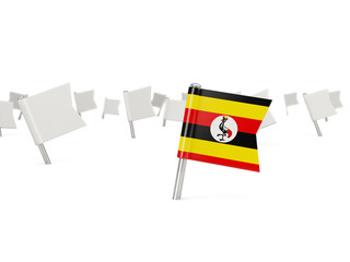 Square pin with flag of uganda