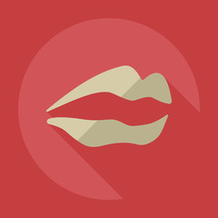 Flat modern design with shadow icons lips