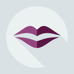 Flat modern design with shadow icons lips